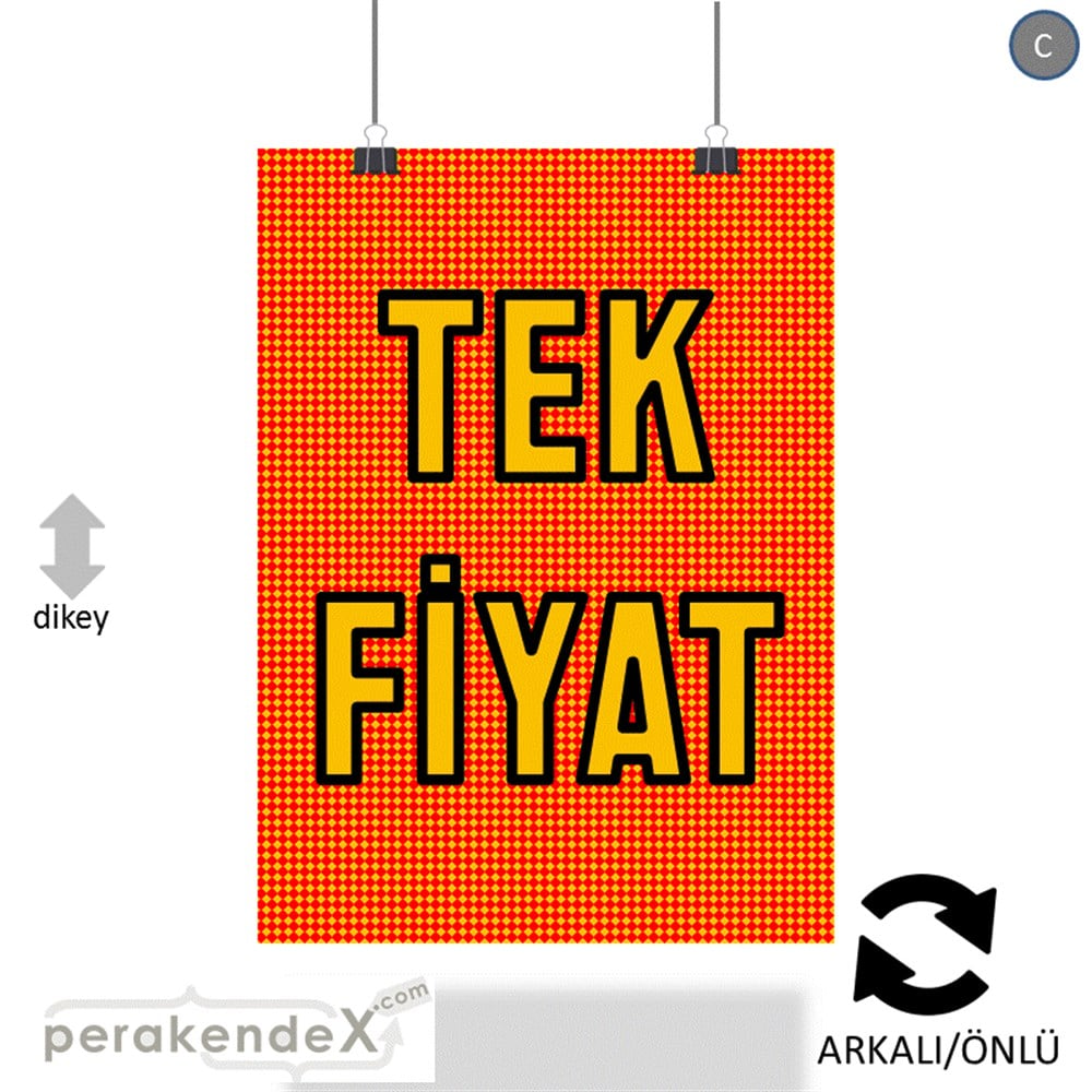 tek fiyat POSTERİ -dikdörtgen,çift yön baskı