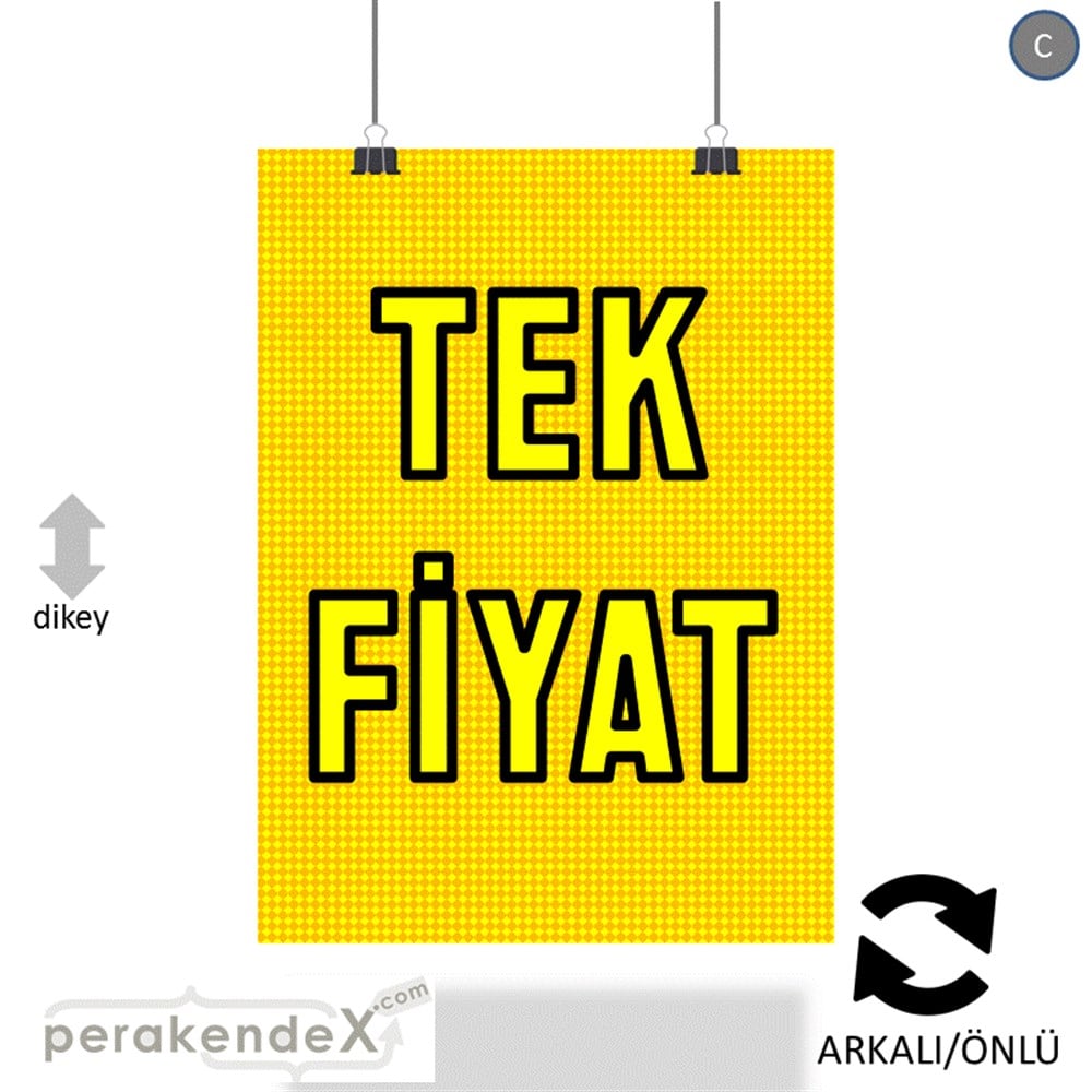 tek fiyat POSTERİ -dikdörtgen,çift yön baskı