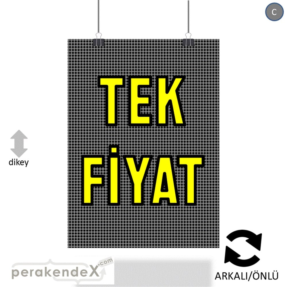 tek fiyat POSTERİ -dikdörtgen,çift yön baskı