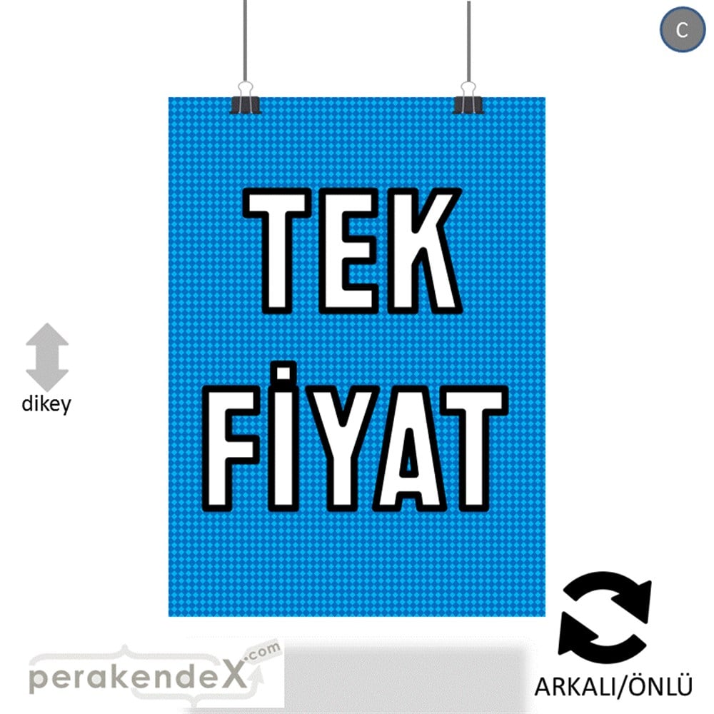 tek fiyat POSTERİ -dikdörtgen,çift yön baskı