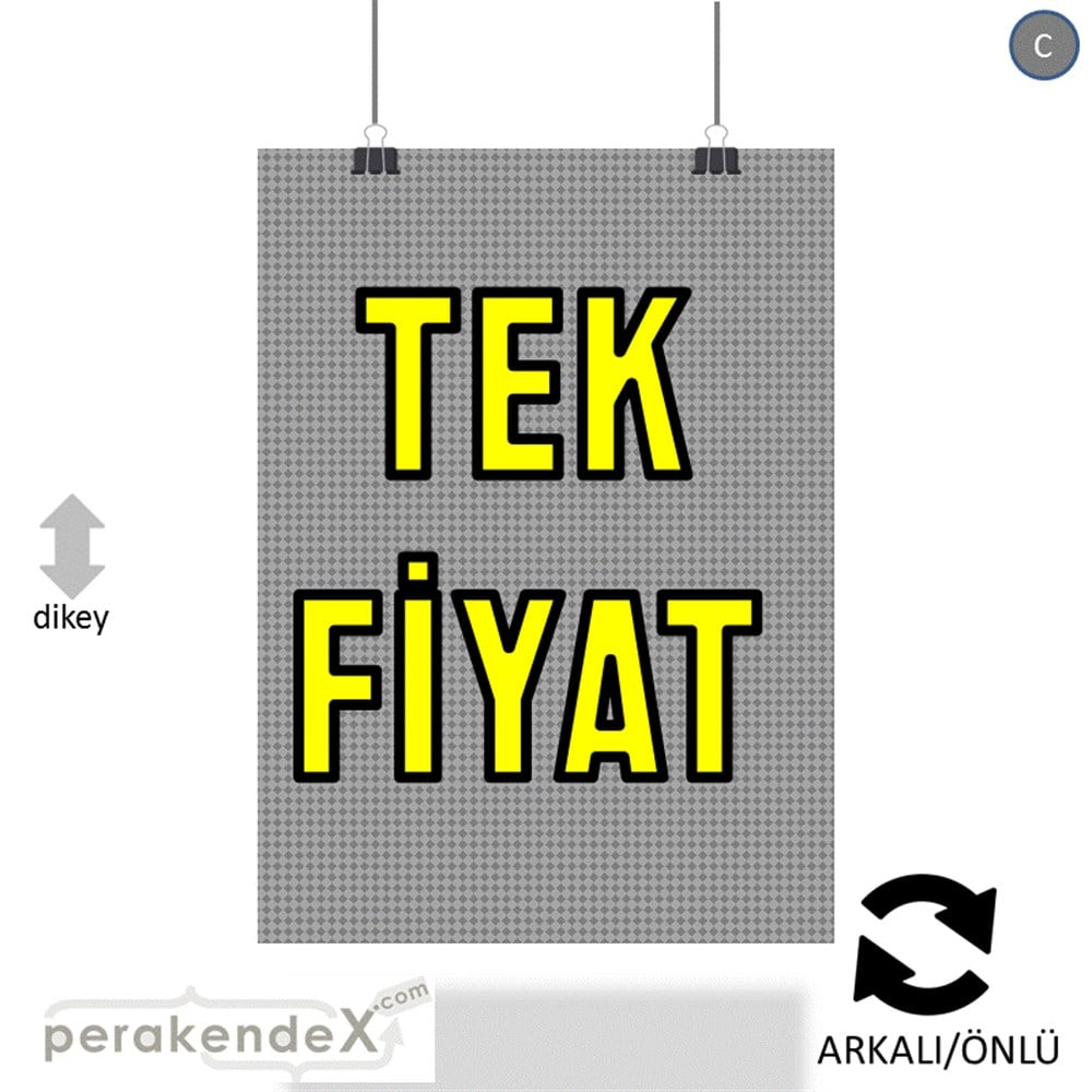 tek fiyat POSTERİ -dikdörtgen,çift yön baskı
