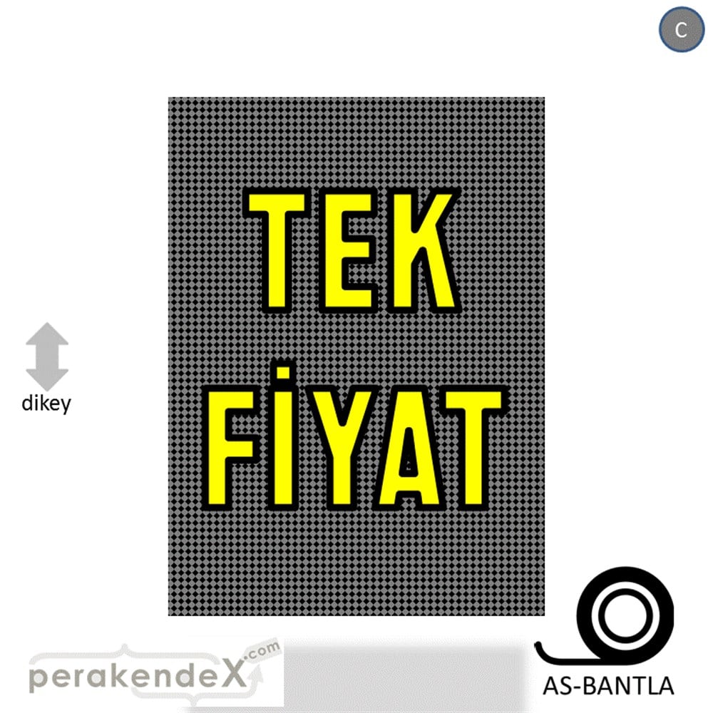 tek fiyat POSTERİ -dikdörtgen,tek yön baskı