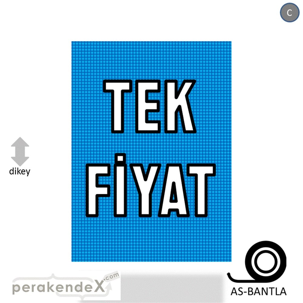 tek fiyat POSTERİ -dikdörtgen,tek yön baskı