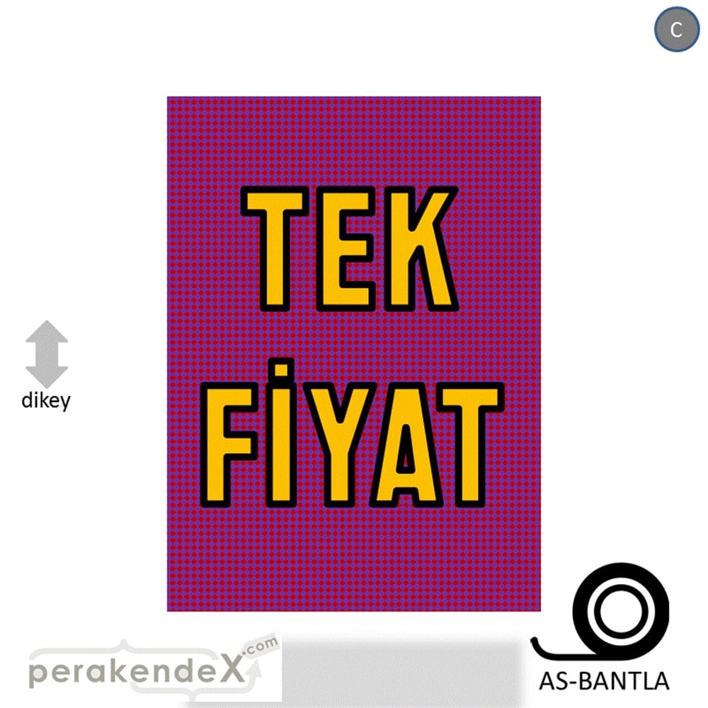 tek fiyat POSTERİ -dikdörtgen,tek yön baskı
