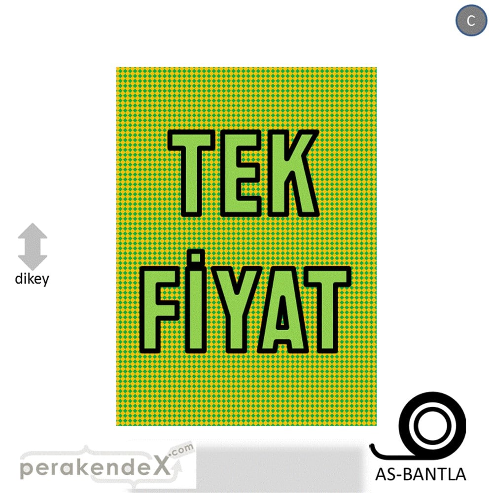 tek fiyat POSTERİ -dikdörtgen,tek yön baskı