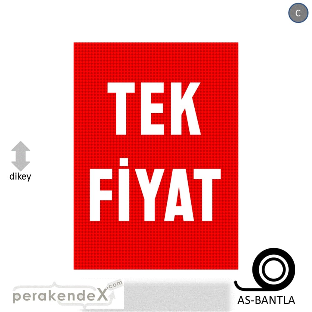 tek fiyat POSTERİ -dikdörtgen,tek yön baskı