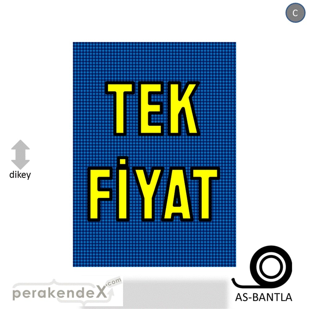 tek fiyat POSTERİ -dikdörtgen,tek yön baskı