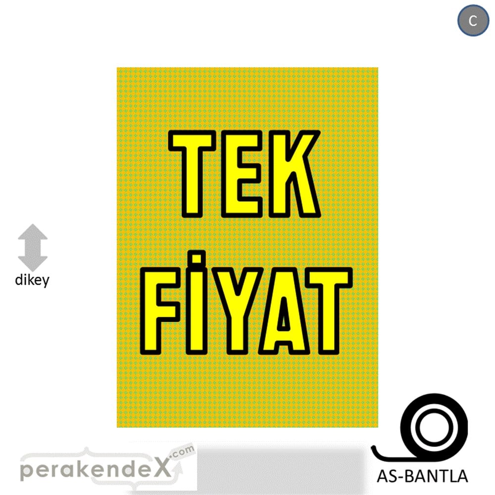 tek fiyat POSTERİ -dikdörtgen,tek yön baskı