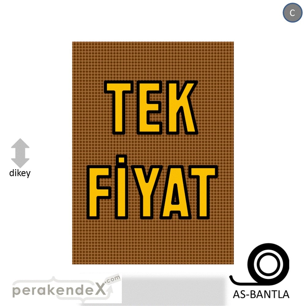 tek fiyat POSTERİ -dikdörtgen,tek yön baskı
