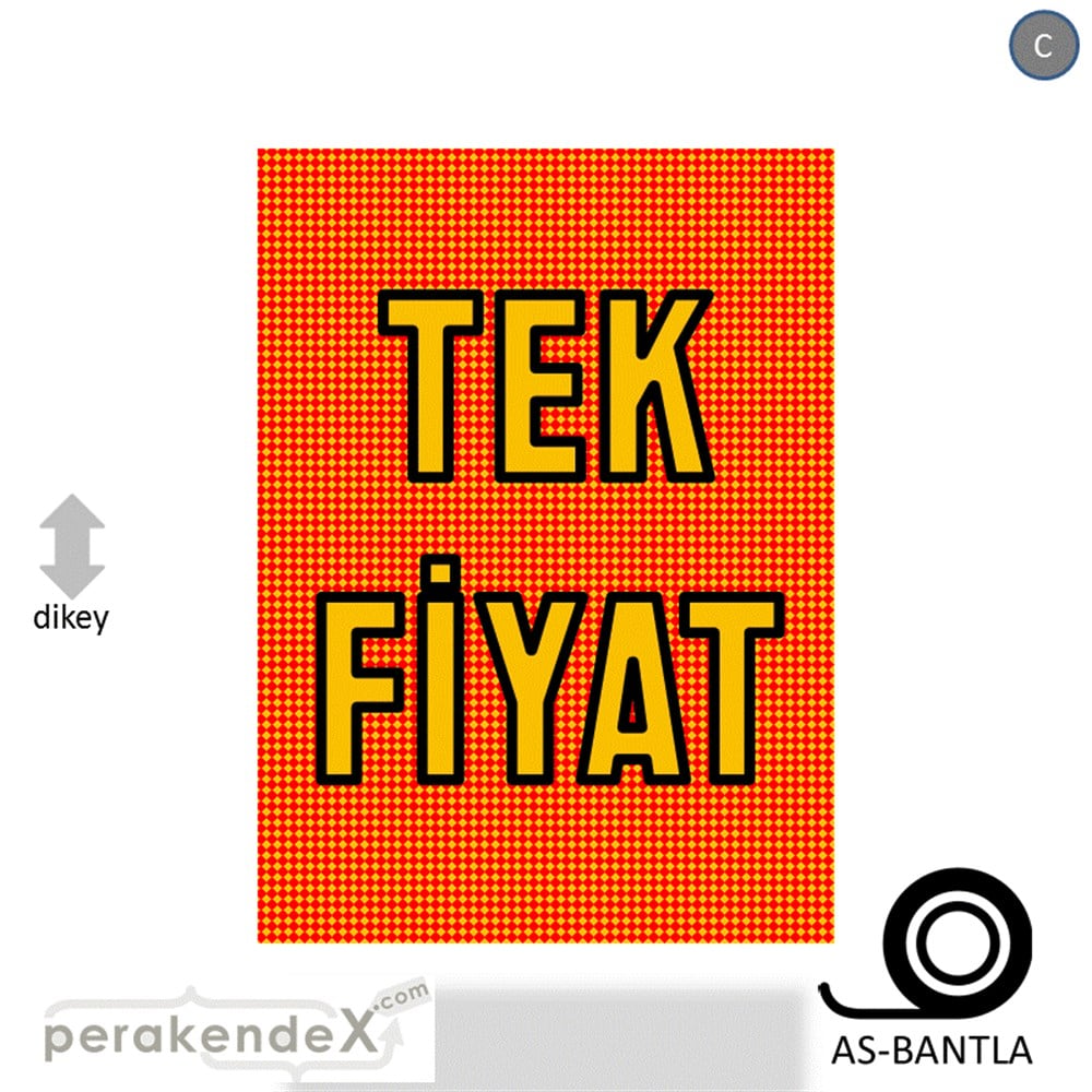 tek fiyat POSTERİ -dikdörtgen,tek yön baskı