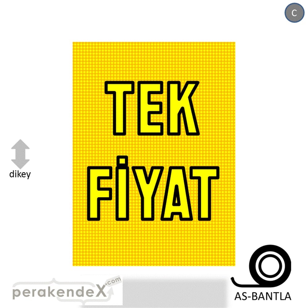 tek fiyat POSTERİ -dikdörtgen,tek yön baskı