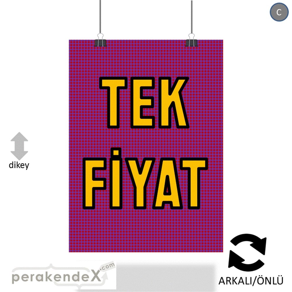 tek fiyat SERT PLASTİK POSTER -dikdörtgen,çift yön baskı