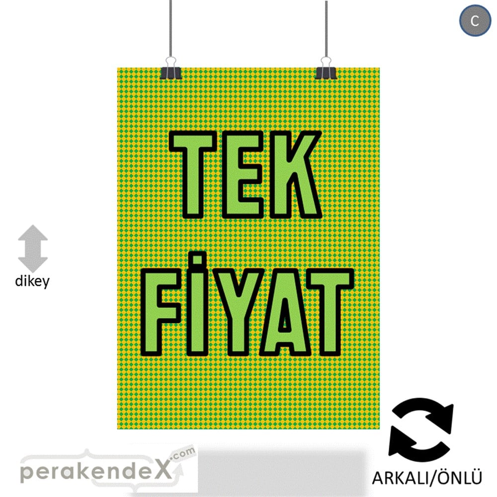 tek fiyat SERT PLASTİK POSTER -dikdörtgen,çift yön baskı