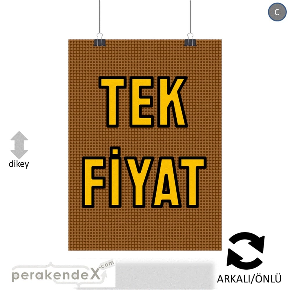 tek fiyat SERT PLASTİK POSTER -dikdörtgen,çift yön baskı