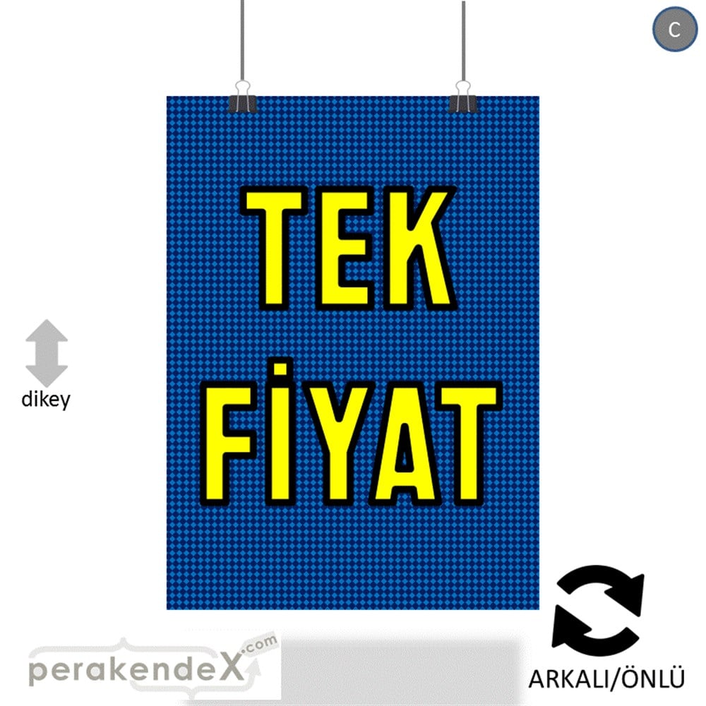 tek fiyat SERT PLASTİK POSTER -dikdörtgen,çift yön baskı