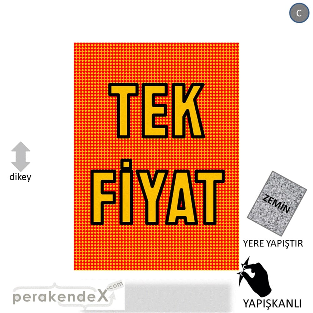 tek fiyat YER ZEMİNE YAPIŞIR -dikdörtgen,tek yön baskı