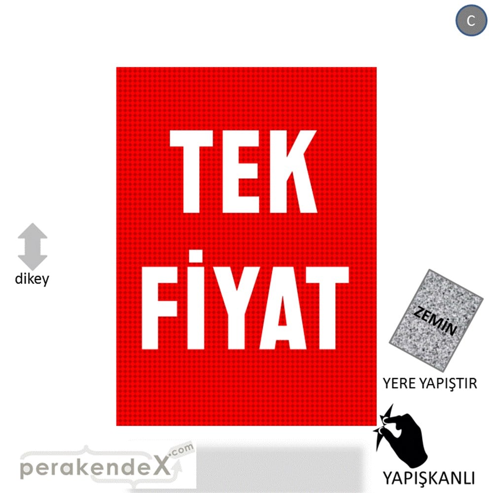 tek fiyat YER ZEMİNE YAPIŞIR -dikdörtgen,tek yön baskı