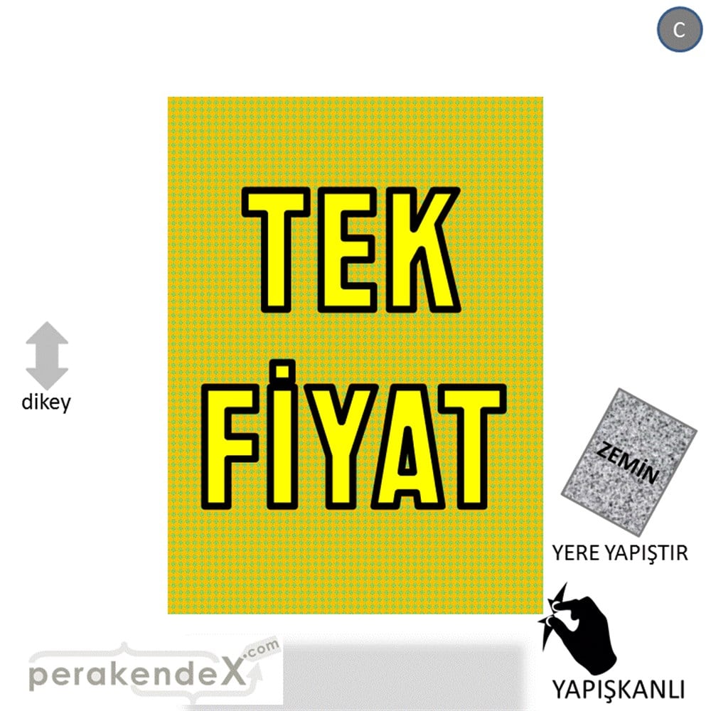 tek fiyat YER ZEMİNE YAPIŞIR -dikdörtgen,tek yön baskı