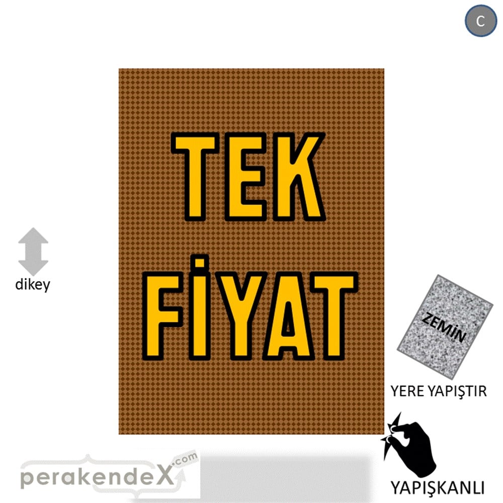 tek fiyat YER ZEMİNE YAPIŞIR -dikdörtgen,tek yön baskı