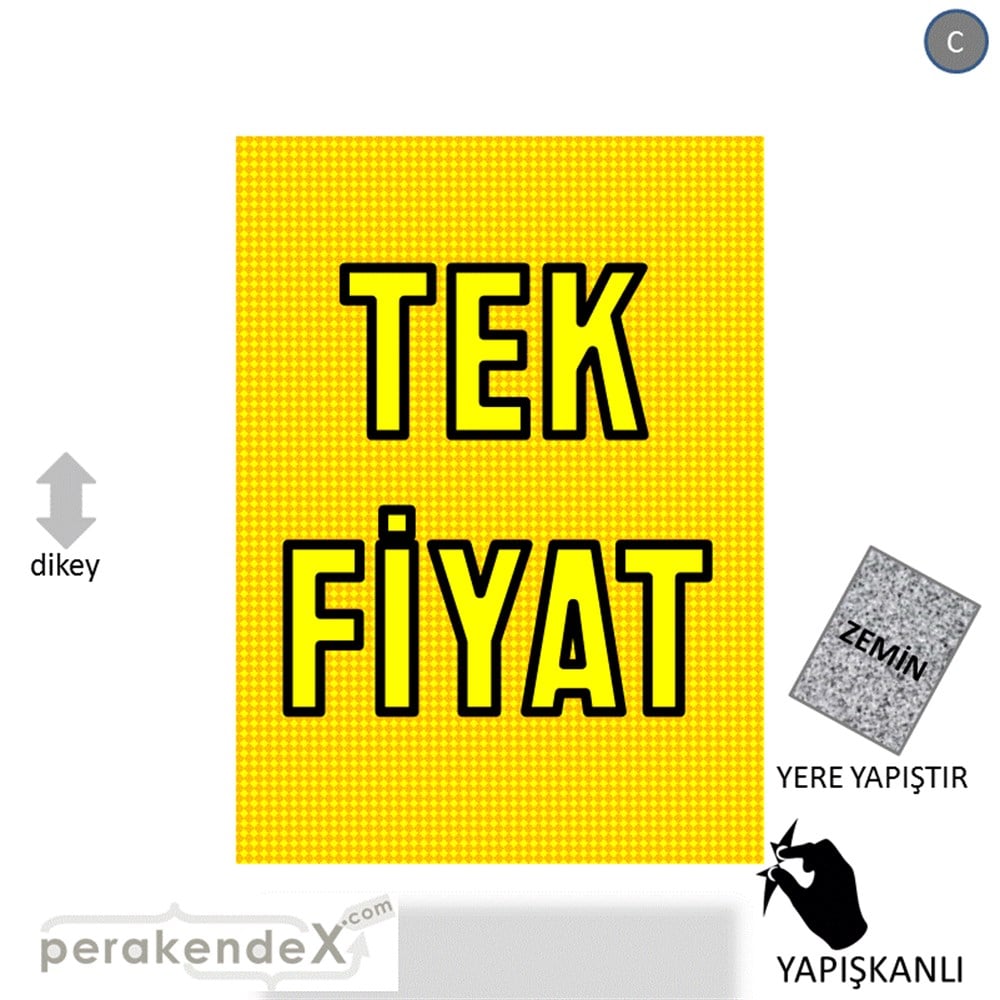 tek fiyat YER ZEMİNE YAPIŞIR -dikdörtgen,tek yön baskı