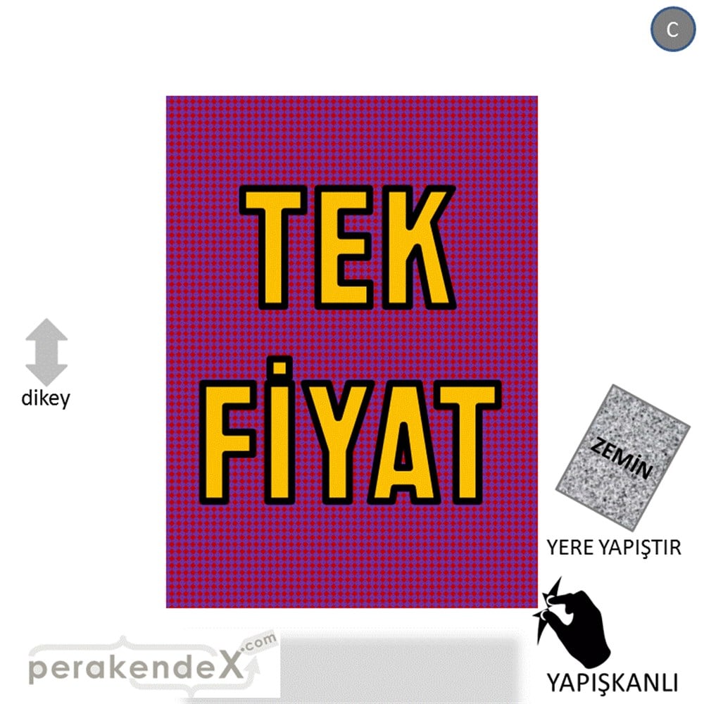 tek fiyat YER ZEMİNE YAPIŞIR -dikdörtgen,tek yön baskı