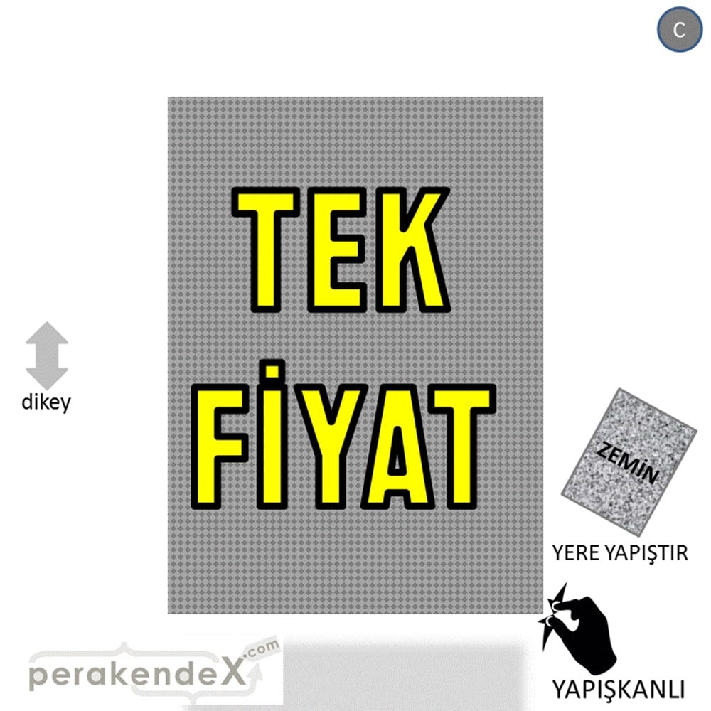 tek fiyat YER ZEMİNE YAPIŞIR -dikdörtgen,tek yön baskı