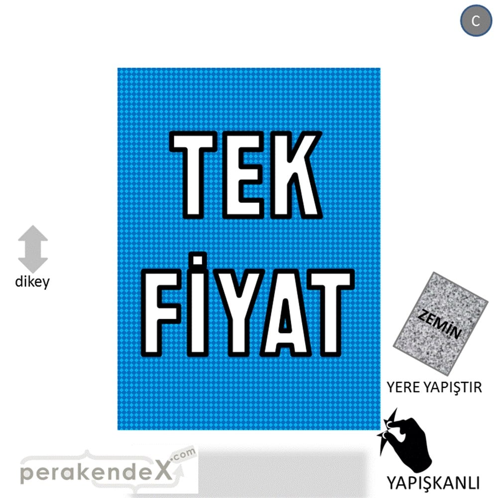 tek fiyat YER ZEMİNE YAPIŞIR -dikdörtgen,tek yön baskı