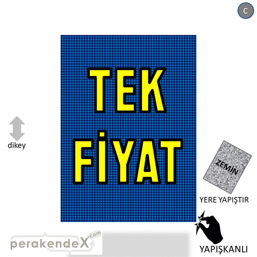 tek fiyat YER ZEMİNE YAPIŞIR -dikdörtgen,tek yön baskı