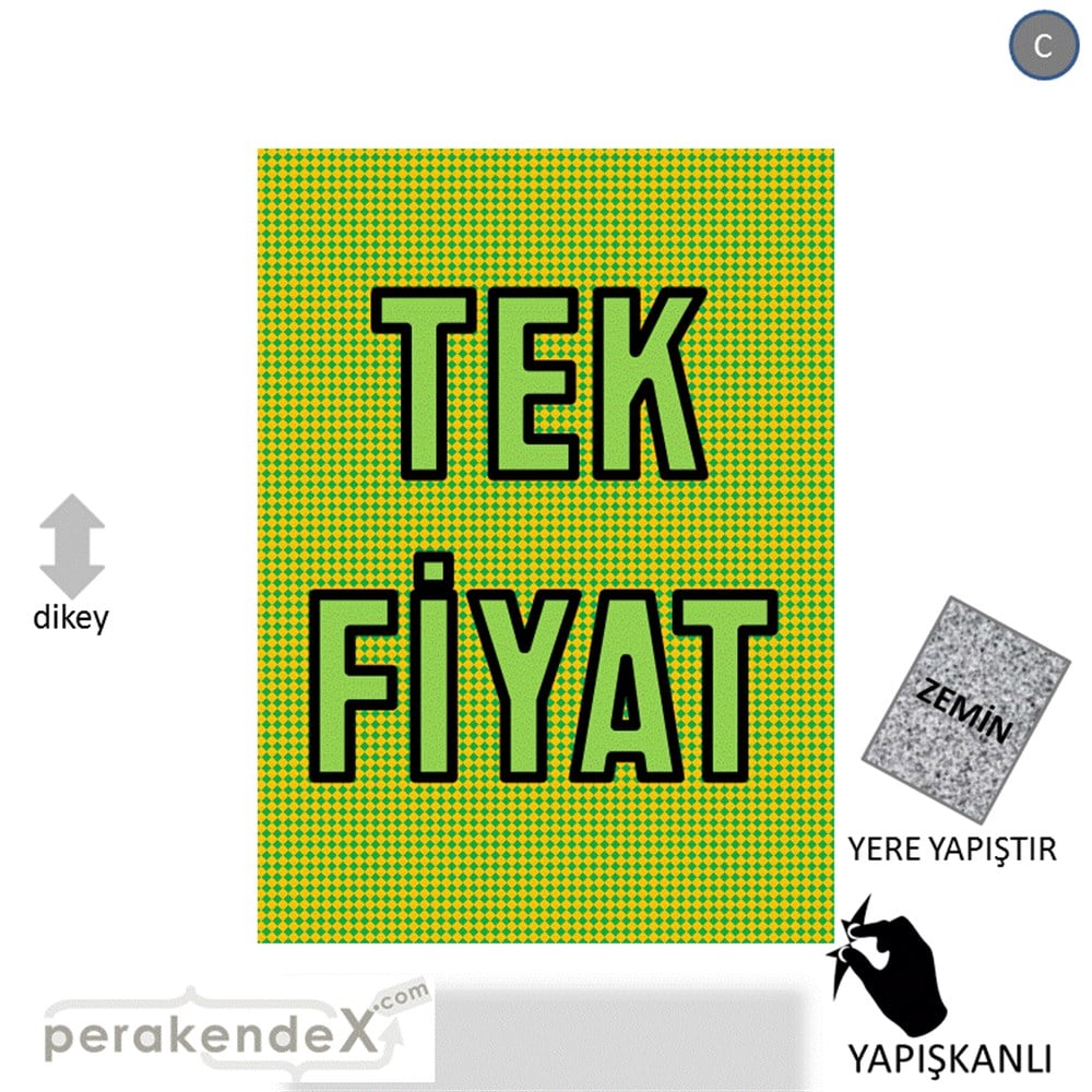 tek fiyat YER ZEMİNE YAPIŞIR -dikdörtgen,tek yön baskı