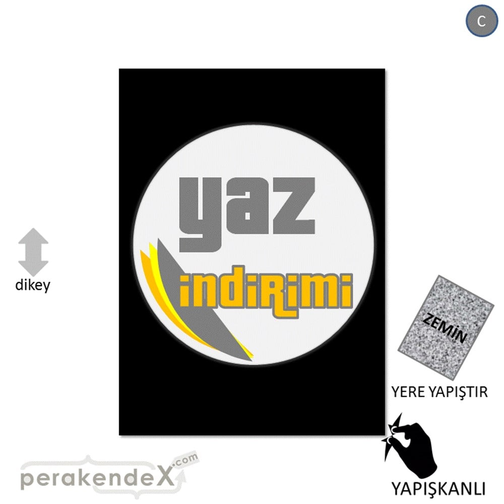 yaz indirimi YER ZEMİNE YAPIŞIR -dikdörtgen,tek yön baskı
