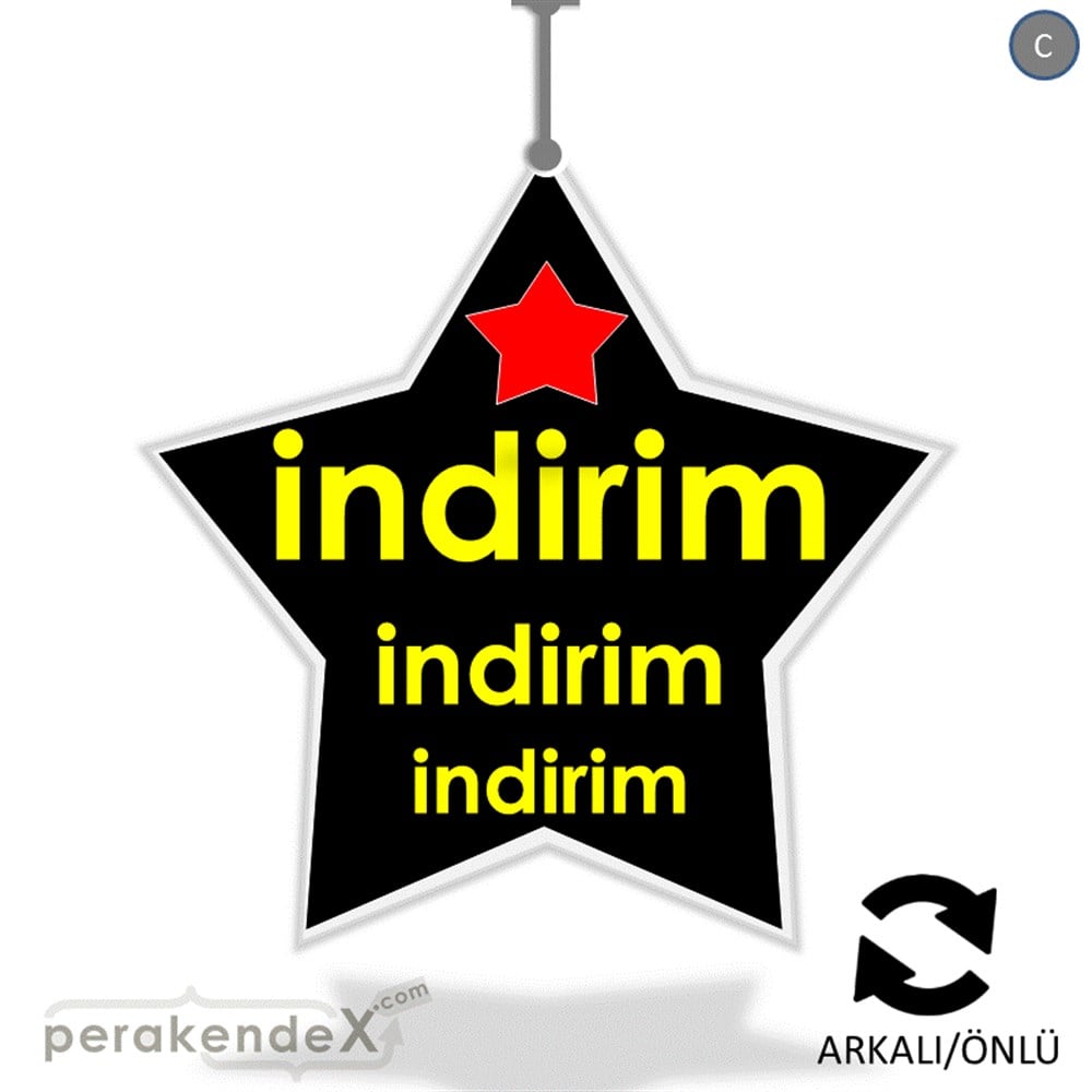 Yıldızlı İndirim DÖNKART -yıldız,çift yön baskı