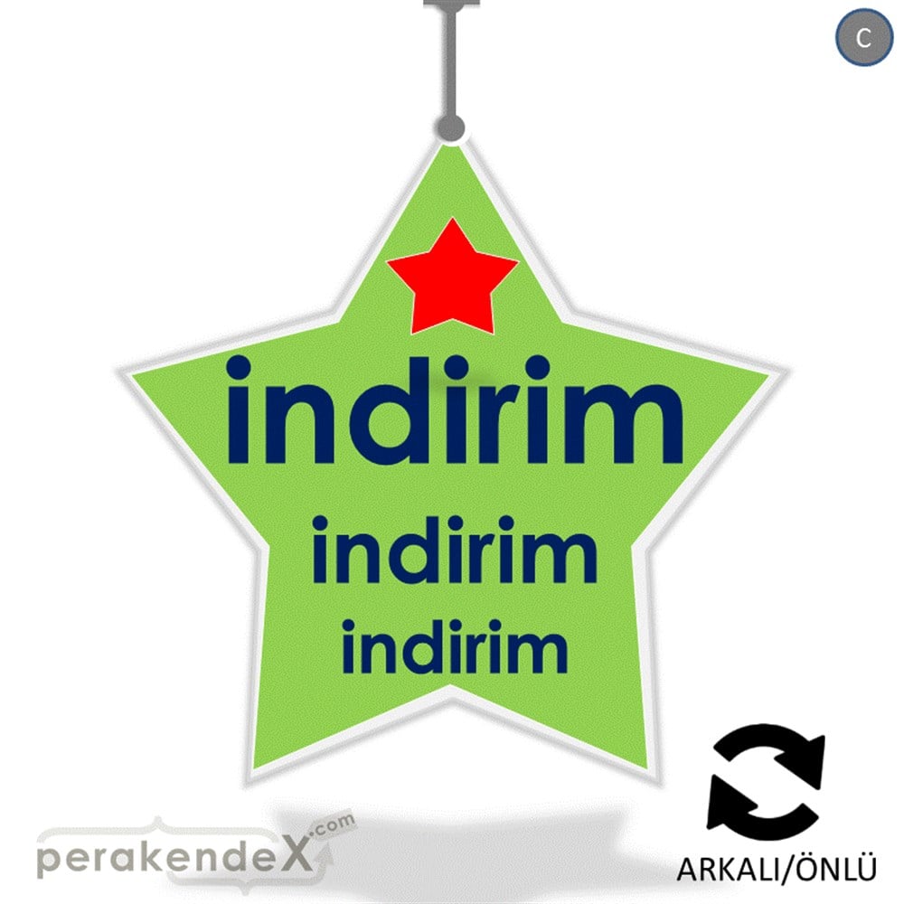 Yıldızlı İndirim DÖNKART -yıldız,çift yön baskı
