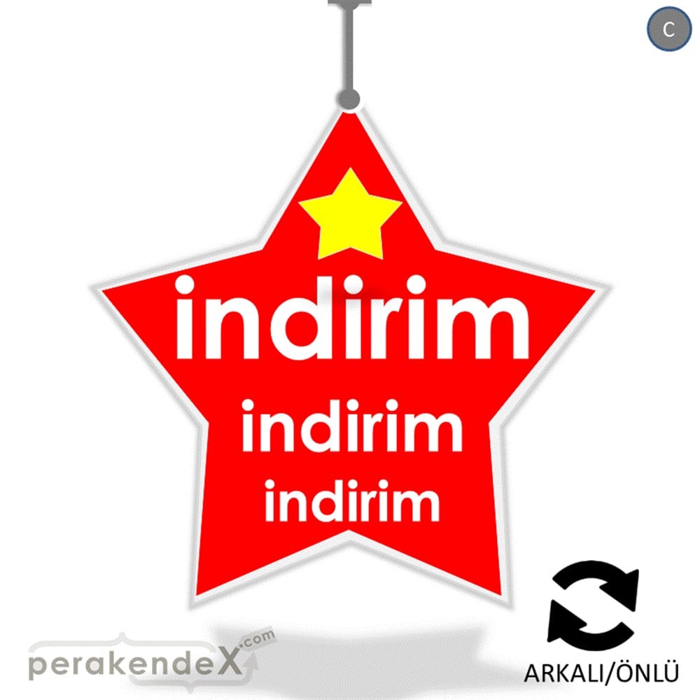 Yıldızlı İndirim DÖNKART -yıldız,çift yön baskı