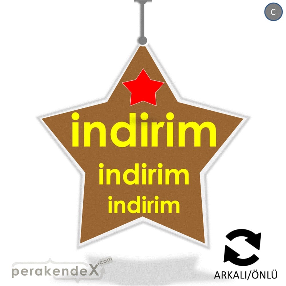 Yıldızlı İndirim DÖNKART -yıldız,çift yön baskı