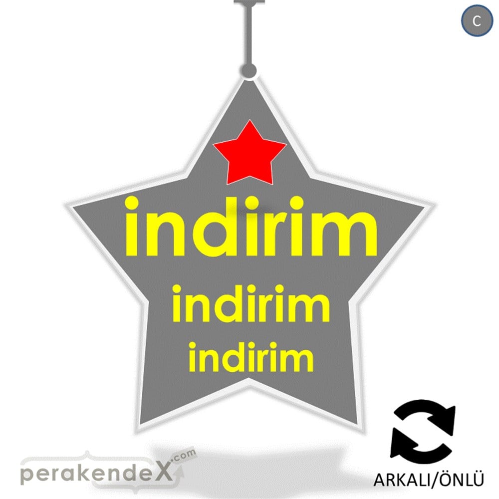 Yıldızlı İndirim DÖNKART -yıldız,çift yön baskı