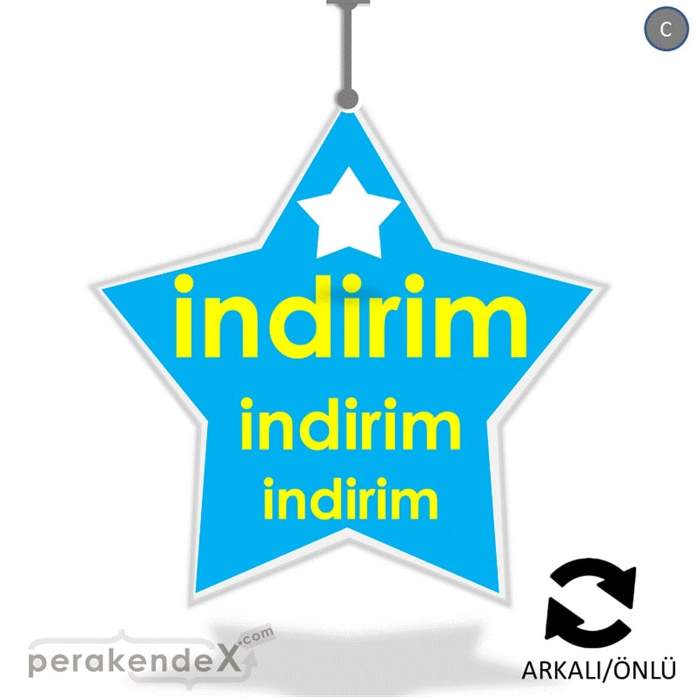 Yıldızlı İndirim DÖNKART -yıldız,çift yön baskı
