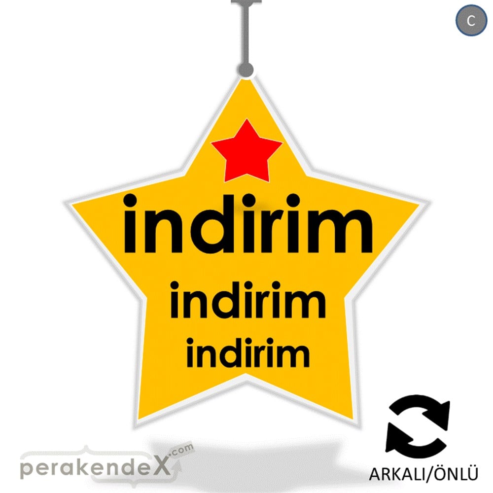 Yıldızlı İndirim DÖNKART -yıldız,çift yön baskı