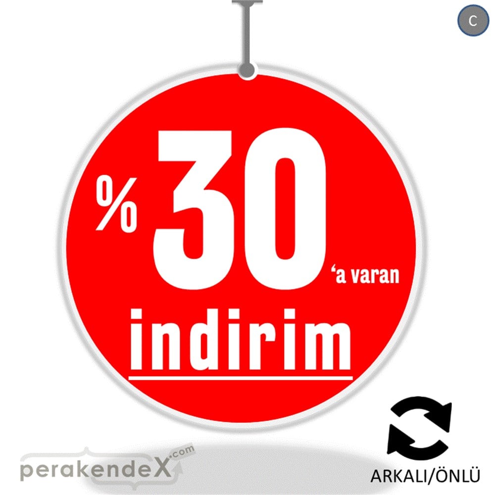 yüzde 30 a varan indirim DÖNKARTI -oval,çift yön baskı