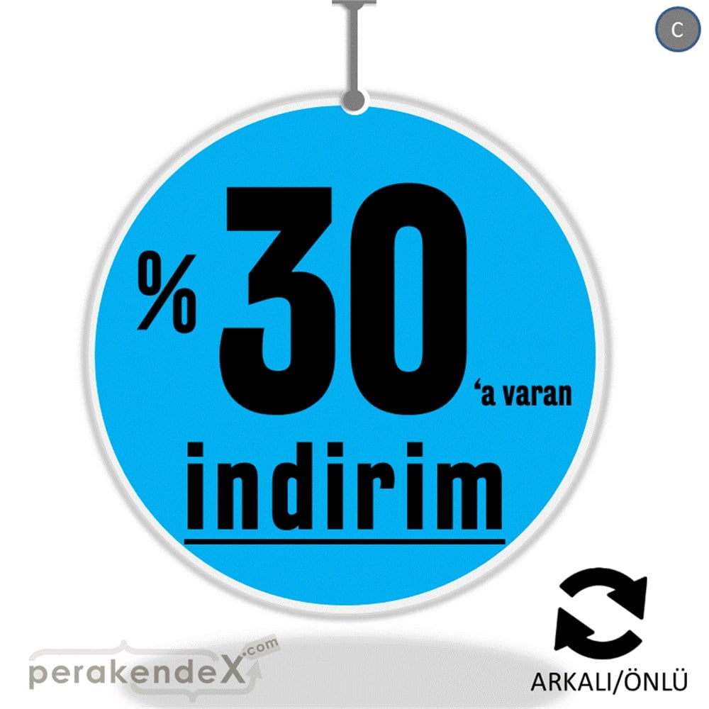 yüzde 30 a varan indirim DÖNKARTI -oval,çift yön baskı