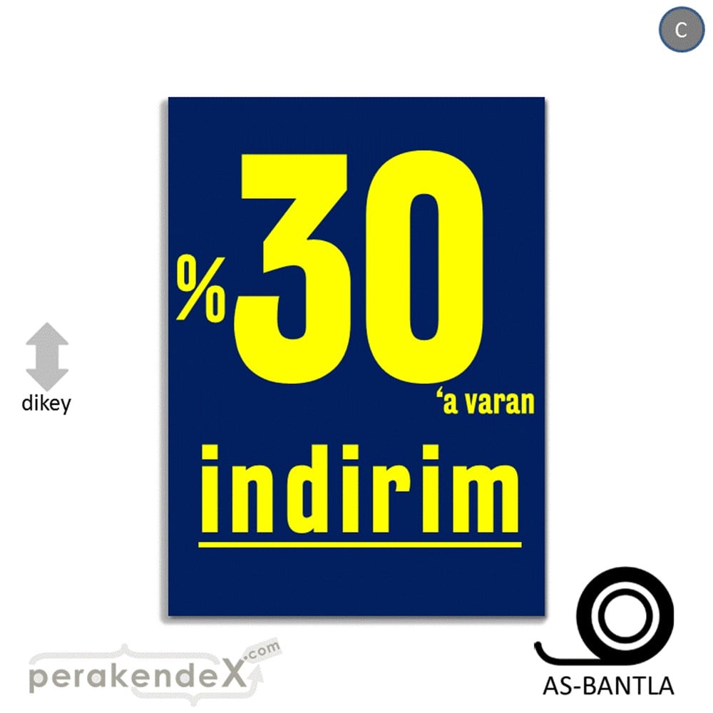 yüzde 30 a varan indirim POSTERİ -dikdörtgen,tek yön baskı