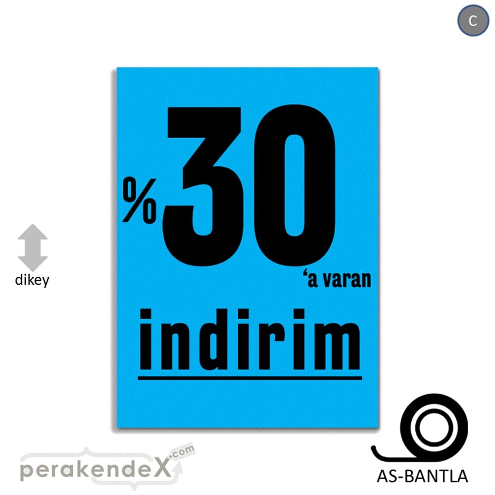 yüzde 30 a varan indirim POSTERİ -dikdörtgen,tek yön baskı