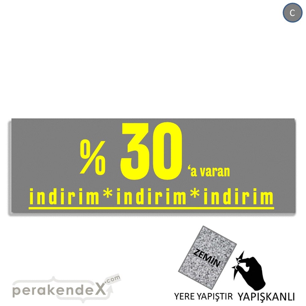 yüzde 30 a varan indirim YER ZEMİNE YAPIŞAN BANNER -dikdörtgen,tek yön baskı