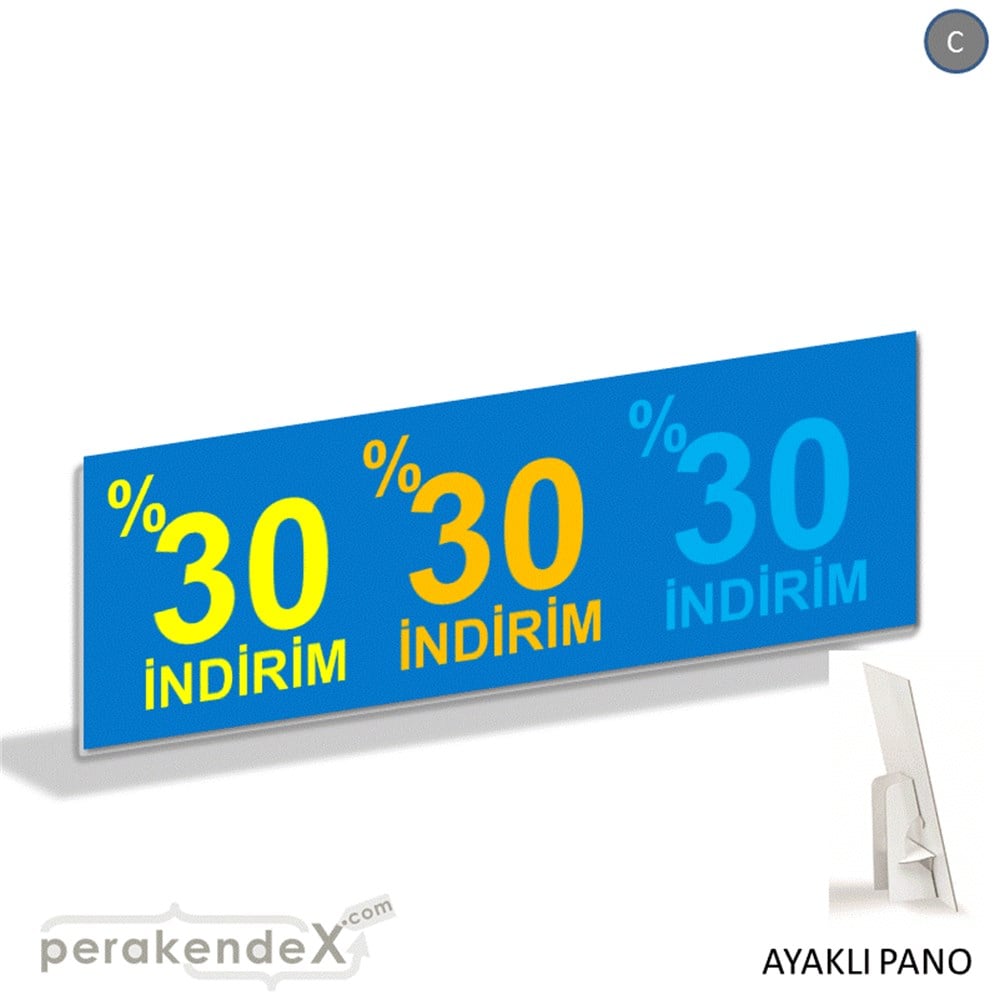 yüzde 30 indirim AYAKLI REKLAM BANNER -dikdörtgen,tek yön baskı