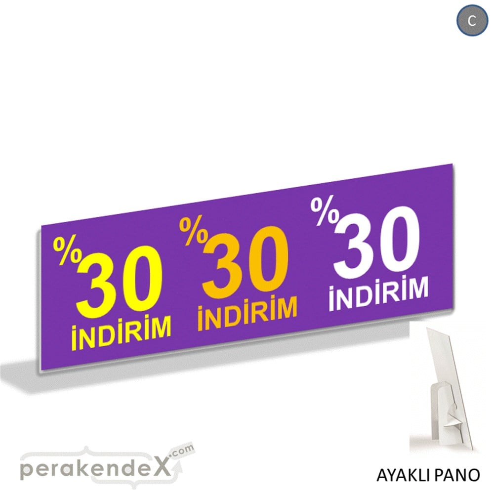 yüzde 30 indirim AYAKLI REKLAM BANNER -dikdörtgen,tek yön baskı