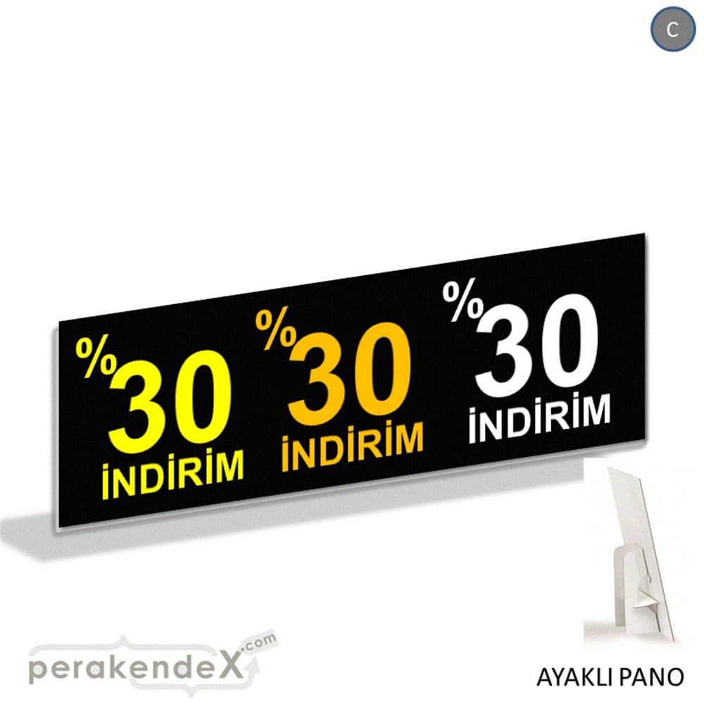yüzde 30 indirim AYAKLI REKLAM BANNER -dikdörtgen,tek yön baskı