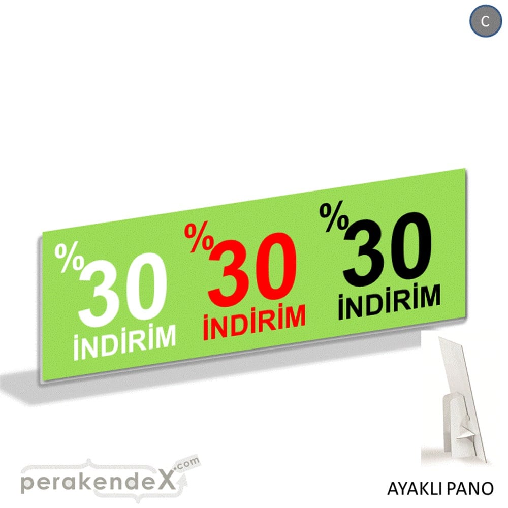 yüzde 30 indirim AYAKLI REKLAM BANNER -dikdörtgen,tek yön baskı