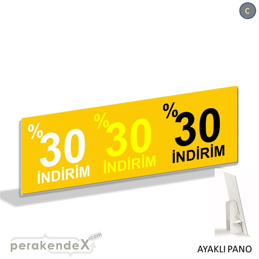 yüzde 30 indirim AYAKLI REKLAM BANNER -dikdörtgen,tek yön baskı