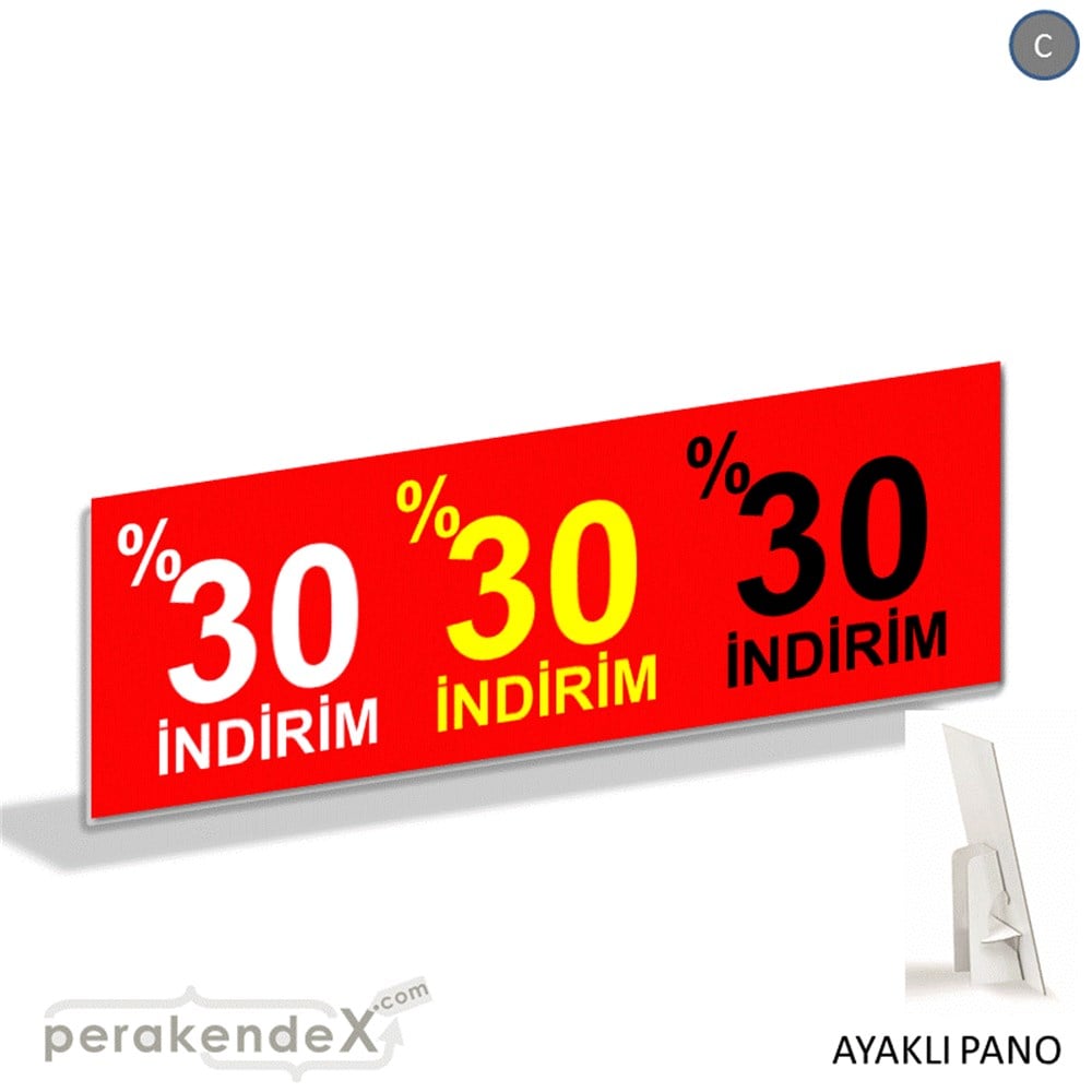 yüzde 30 indirim AYAKLI REKLAM BANNER -dikdörtgen,tek yön baskı