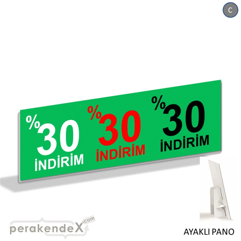 yüzde 30 indirim AYAKLI REKLAM BANNER -dikdörtgen,tek yön baskı