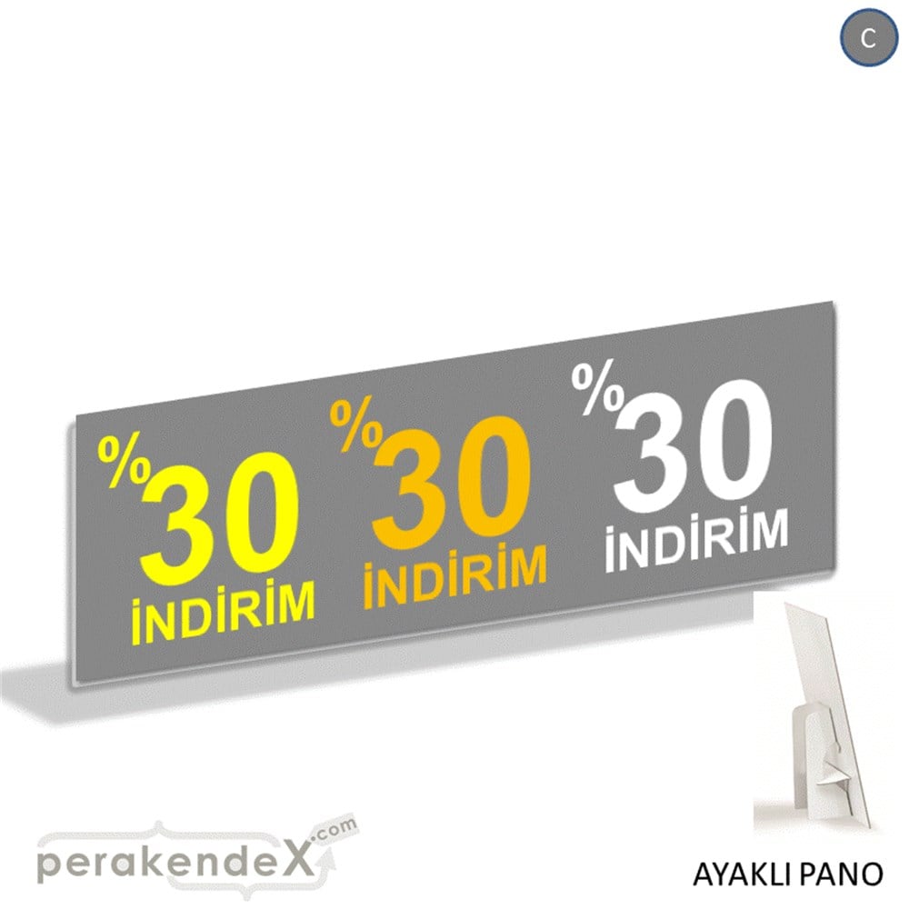 yüzde 30 indirim AYAKLI REKLAM BANNER -dikdörtgen,tek yön baskı